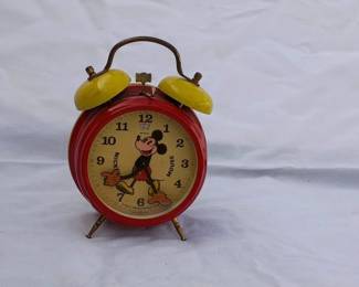 Vintage Metal Mickey Mouse Alarm Clock