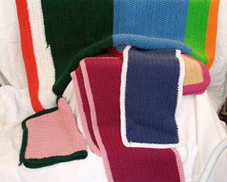 Knitted Dresser Scarves & Throw Blanket