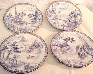 American Atelier Asian Blue Plates