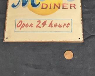 Mom's Diner Rustic Tin Sign
