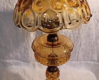 Amber Gold Moon & Star Glass Lamp	