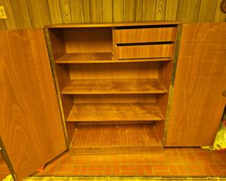 Interior of Wood Cabinet