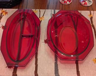 Ruby Red serving trays