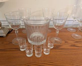 Princess House Heritage Crystal Ice bucket and glassware set