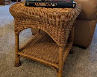 Matching wicker side table