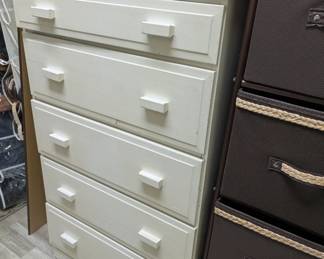 Small white chest of drawers perfect for narrow spaces