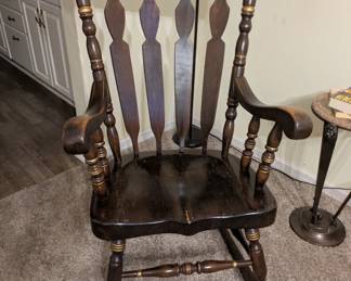 Black stenciled rocking chair