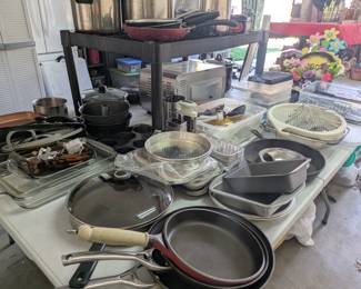 More cookware and bakeware in the garage