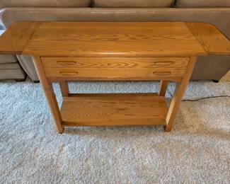 Wooden console / entry table with extensions and drawer