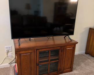 TV media console with side storage and Samsung TV