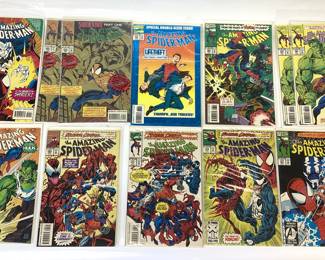 58 THE AMAZING SPIDER-MAN COMICS. 60 CENT, HOLOGRAM, DUPLICATES, VENOM, CARNAGE, THANOS, HULK, GHOST RIDER, SINISTER SIX, HOBGOBLIN, DR. OCTOPUS, PUNISHER