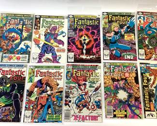 169 MARVEL FANTASTIC FOUR COMICS. 15 CENT, 20 CENT, WORLDS GREAT COMIC MAGAZINE. CONSECUTIVE NUMBERS. GREAT COLLECTION