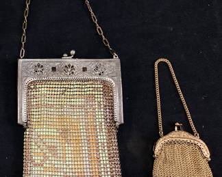 (2) VTG. WHITING & DAVIS METAL MESH PURSE & GOLD MESH COIN PURSE