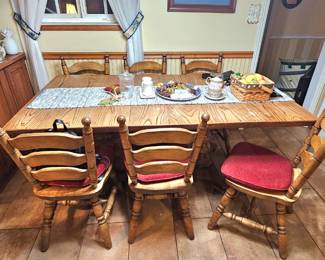 Custom made kitchen wood table.