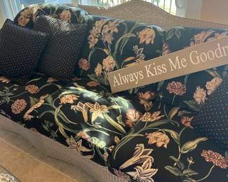 6 piece set wicker.  Full size sofa, chair, ottoman, rocker, coffee table and end table. Nice condition