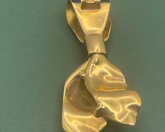 Antique 14 kt yellow gold, black enamel and diamond pendant.