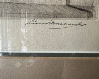 1934 Original etching "Grave of Unknown Soldier" -Westminster Abbey - by Linconi Proscastast 