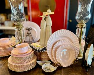Pink Minton Bone China dish set