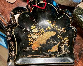 19th Century English Victorian Papier Mache crumb tray