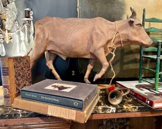 2 Bulls 19" x 16" - possibly from an advertising sign 