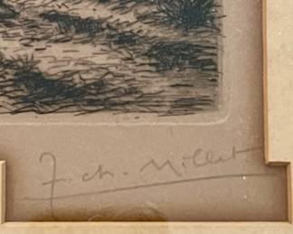 Original etching by Jules Milled 