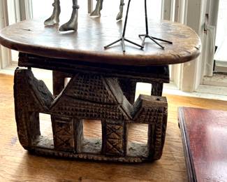 Hand-carved African tribal stool 