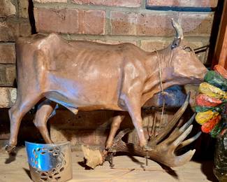 2 Bulls 19" x 16" - possibly from an advertising sign 