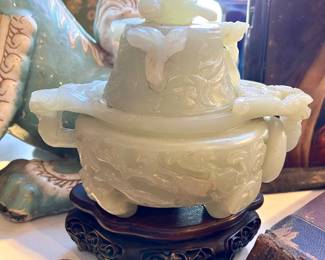 Chinese carved Jade censer   