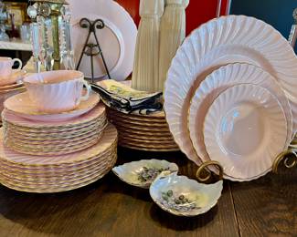 Pink Minton Bone China dish set