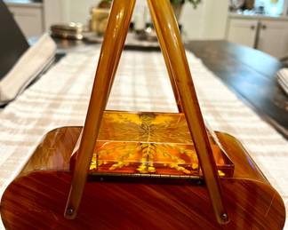 Vtg. Lucite Butterscoth/Amber slag purse