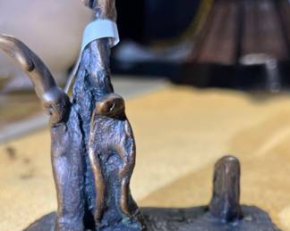          Small Bronze grave side sculpture - signed                                                            