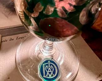 Bischoff Brandy decanter w/silver overlay and box