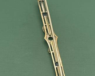 Antique 10kt white gold and sapphire bar pin.