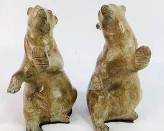 Vintage Metal Polar Bear Bookends