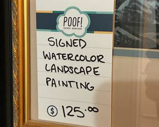 Signed Watercolor Landscape Painting 