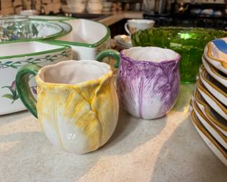 Ceramic Tulip-Shaped Coffee Mugs