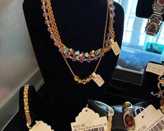 14k Midas Rope Bracelet (BL), Sterling & Amber Bracelet