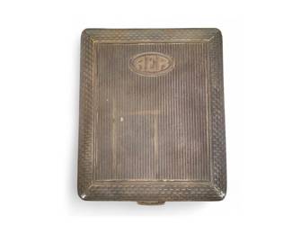Antique sterling silver cigarette case, owned by Robert Ringling, with engraved inscription by Otto Ringling, co-founder of the Ringling Bros and Barnum and Bailey Circus, inside reads: "To my dear Robert from Ottokar, Aug 16, 1917."