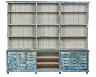 Monumental two-piece general store cabinet