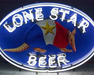 Lone Star Beer Armadillo Neon Sign

