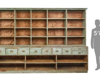 Ten-foot-wide general store apothecary cabinet 