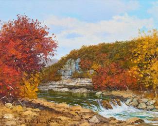 W. A. Slaughter, Hill Country Creek, 1976, oil on canvas