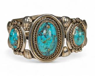 Native American Sterling & Turquoise Cuff