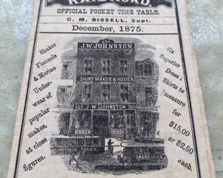 1875 New York and Harlem Pocket Time Table