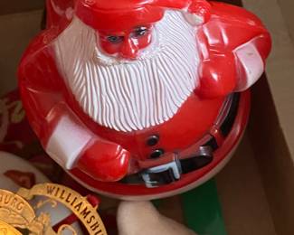 Skiing Santa Candy Container