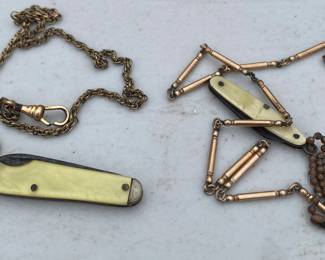 Old Watch Chains with Small Knives