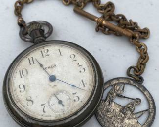 Lenox Pocket Watch and Fob (For Parts or Repair)