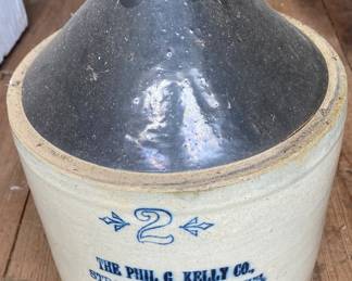 Old Phil G. Kelly Stenciled Stoneware Whiskey Jug Richmond Virginia