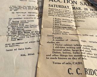 1930's Auction Flyers