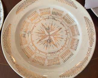 1950 Calendar Plate